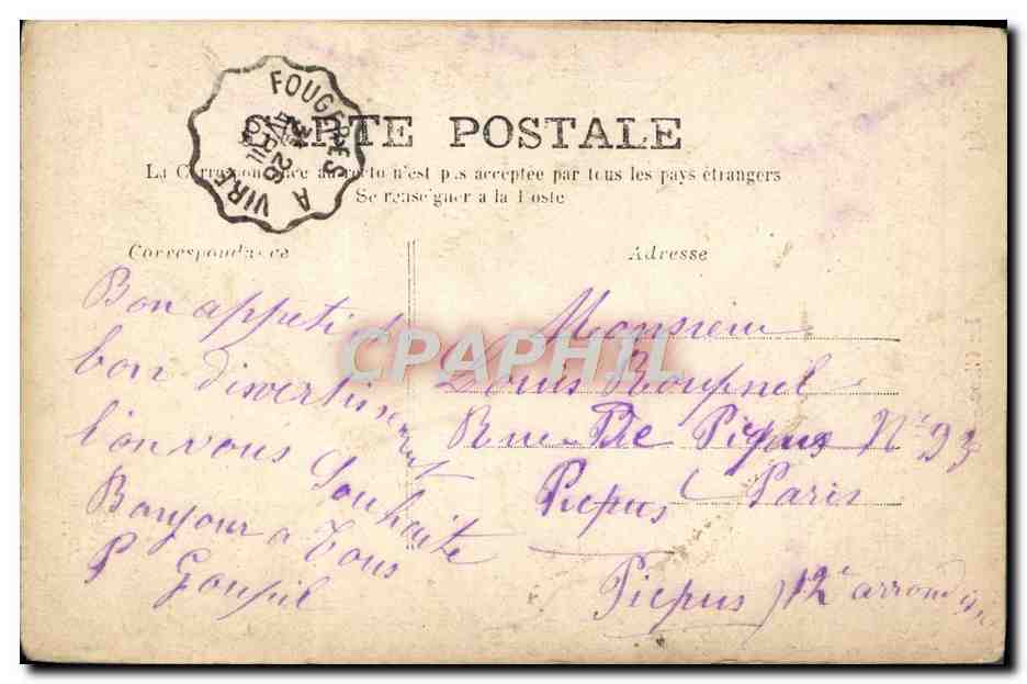 CPA Fantaisie Femme le choc — Verso