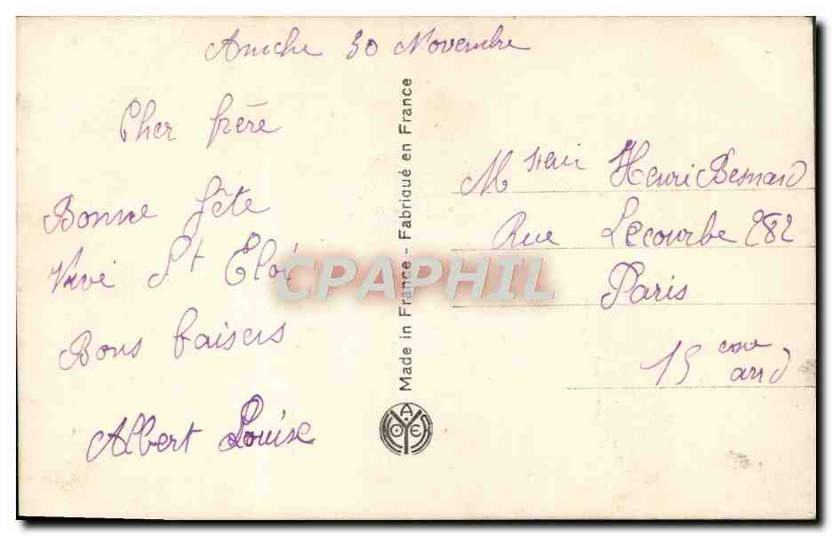 CPA Fantaisie Homme Camion St Eloi — Verso