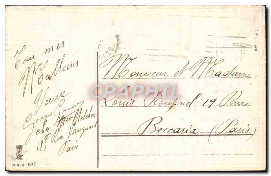 CPA Fantaisie Bonne annee Trefle — Verso
