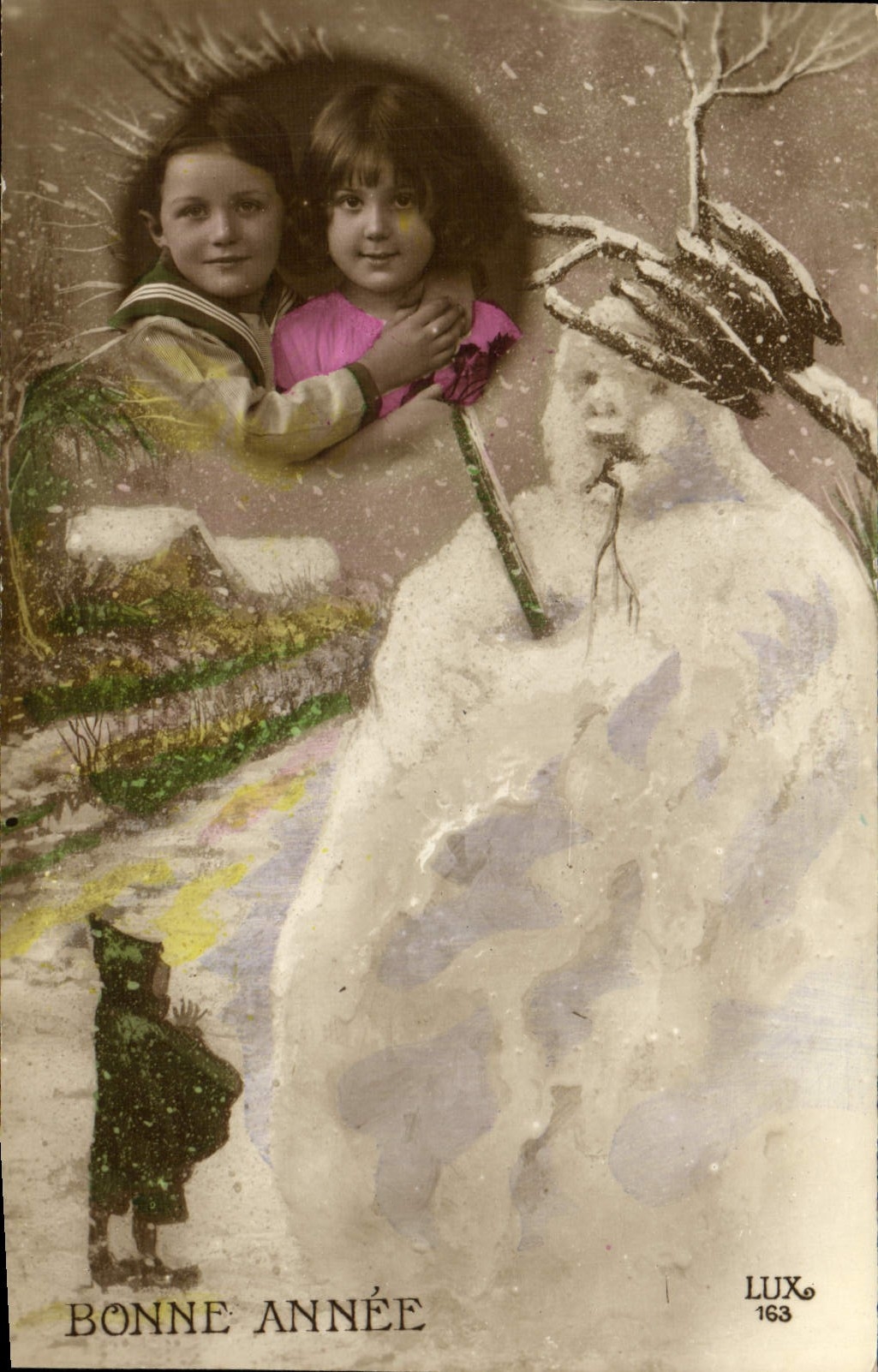 CPA Fantaisie Enfants Bonhomme de neige