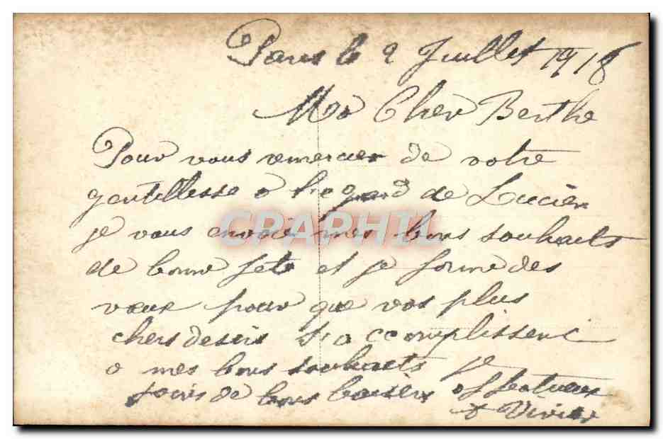 CPA Fantaisie Fleurs — Rückseite