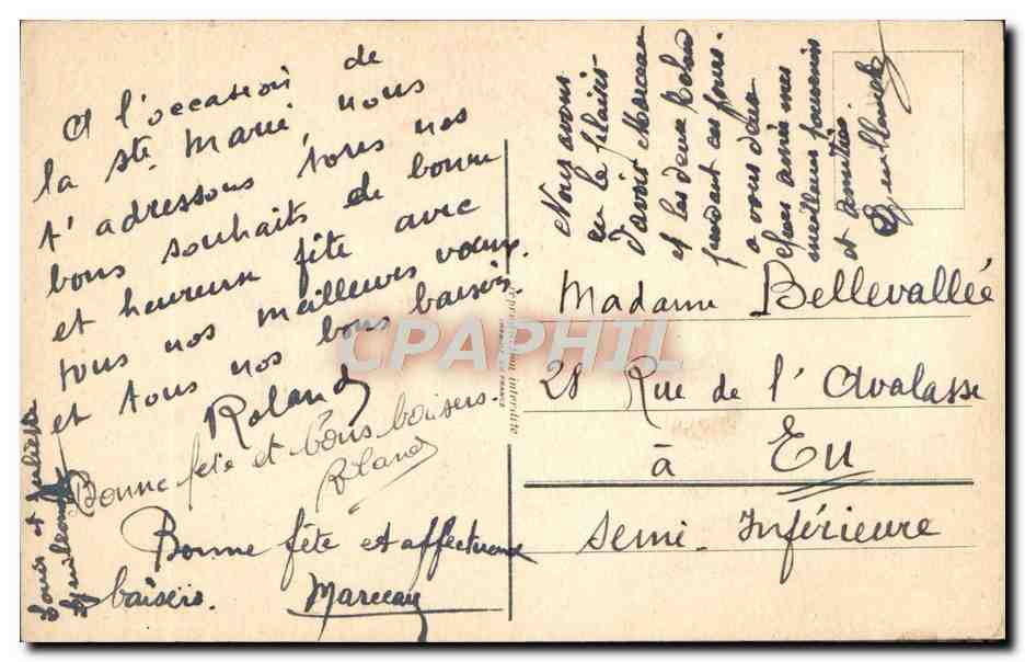 CPA Bonne Fete Fleurs Fer a cheval — Rückseite