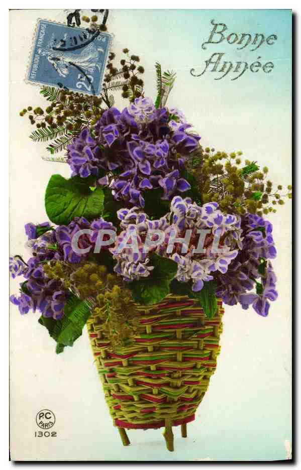 CPA Bonne Annee Fleurs 