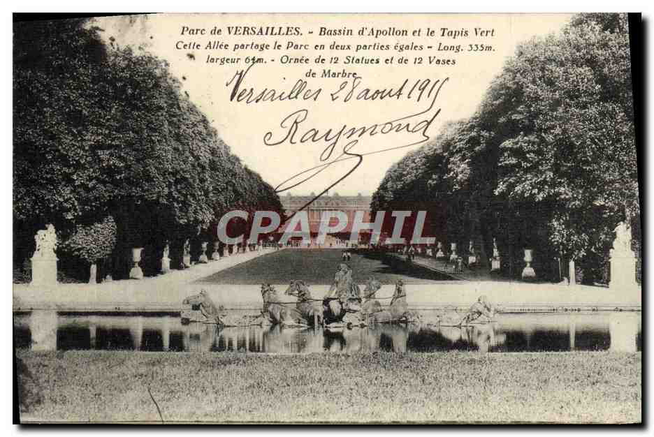CPA Parc de Versailles Bassin d'Apollon et le tapis vert