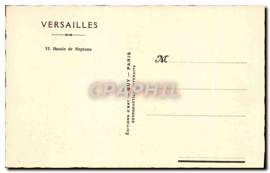 CPA Versailles Bassin de Neptune — Verso
