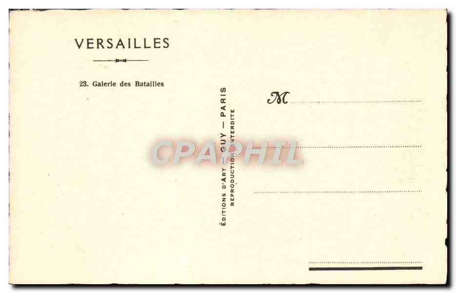 Versailles — Galerie des Batailles — Éditions d'Art Guy — Verso