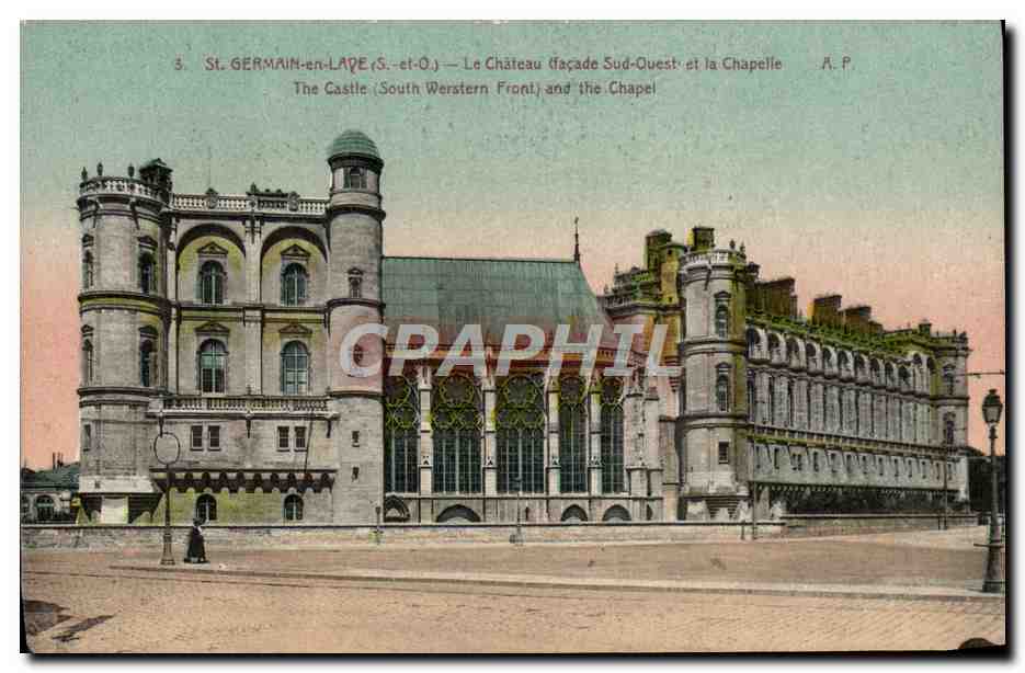 St. Germain-en-Laye — Le Château (façade Sud-Ouest) et la Chapelle — A. P.