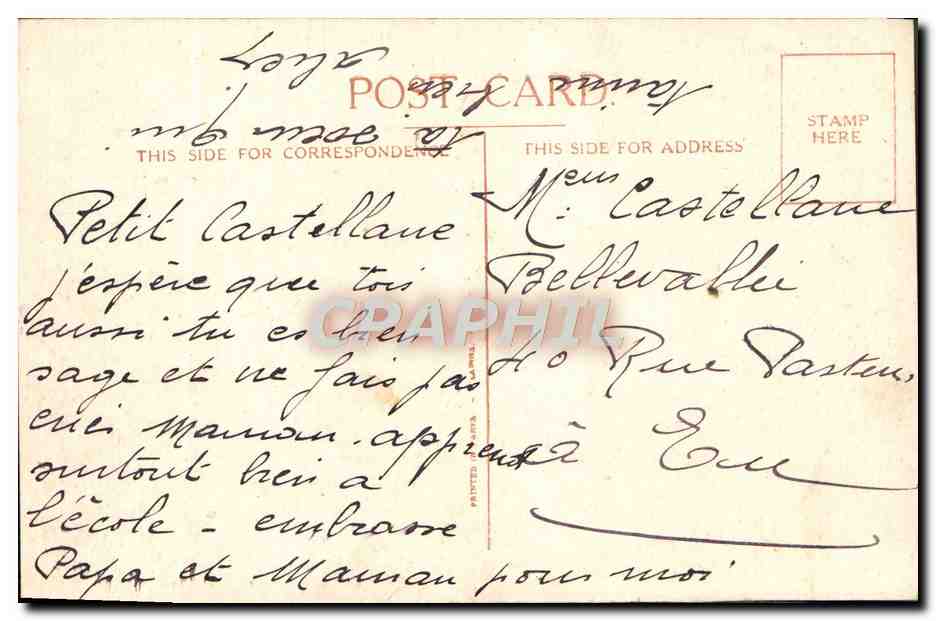 CPA To The Children Of France Good luck and Bictory Militaria Coq Poupees — Verso