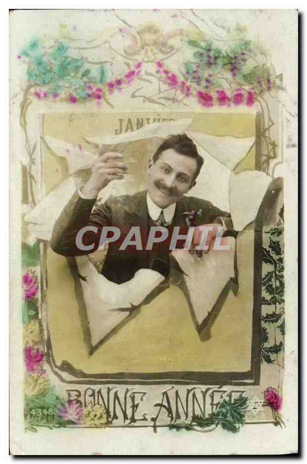 CPA Fantaisie Homme Bonne Annee