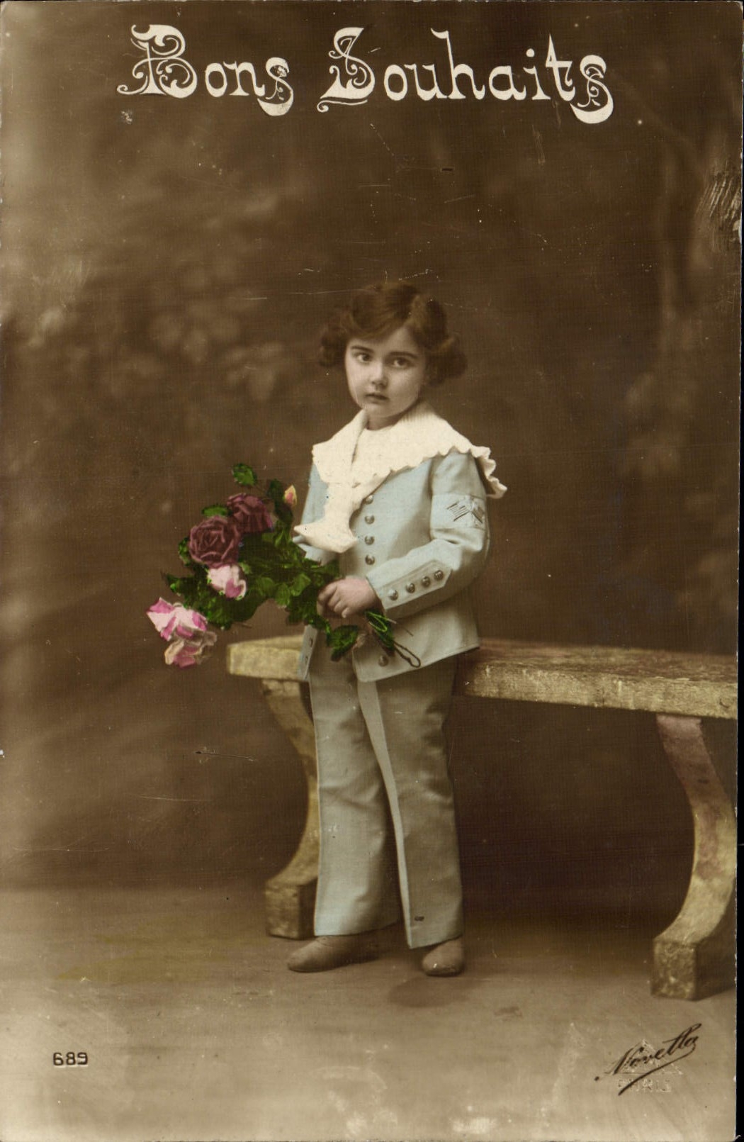 CPA Fantaisie Enfant Bons Souhaits