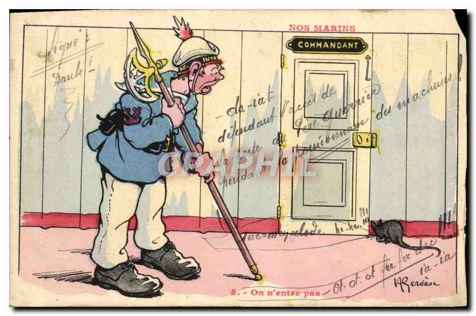 CPA Commandant Nos Marins Gervese Militaria Rat