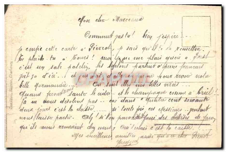 CPA Commandant Nos Marins Gervese Militaria Rat — Rückseite