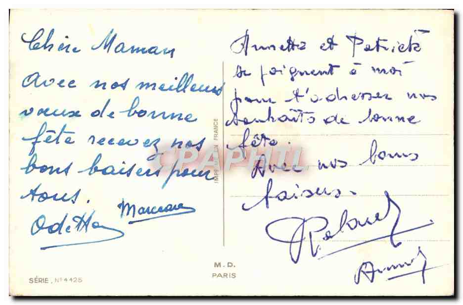CPA Bonne Annee Fleurs Eventail — Rückseite