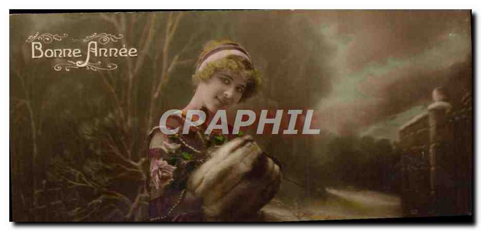 CPA Bonne Annee Femme