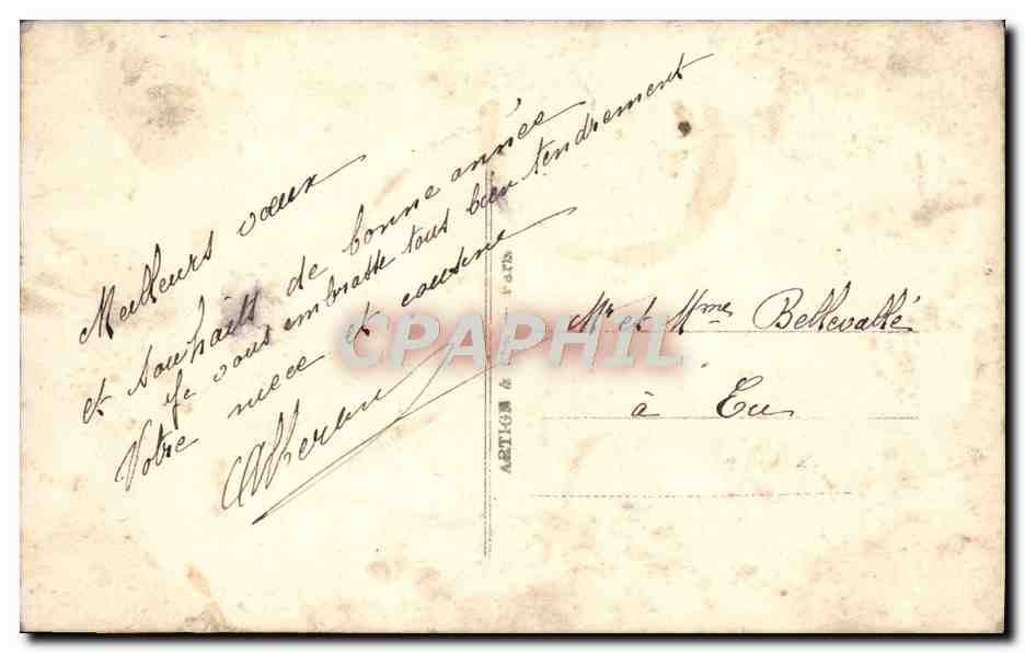 CPA Bonne Annee Femme — Rückseite