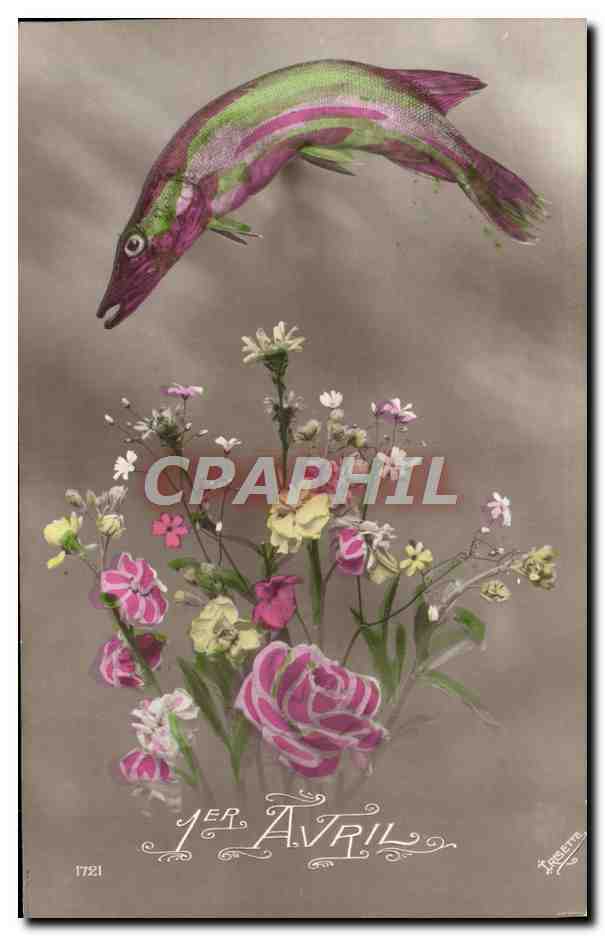 CPA Fantaisie 1er Avril Poisson 