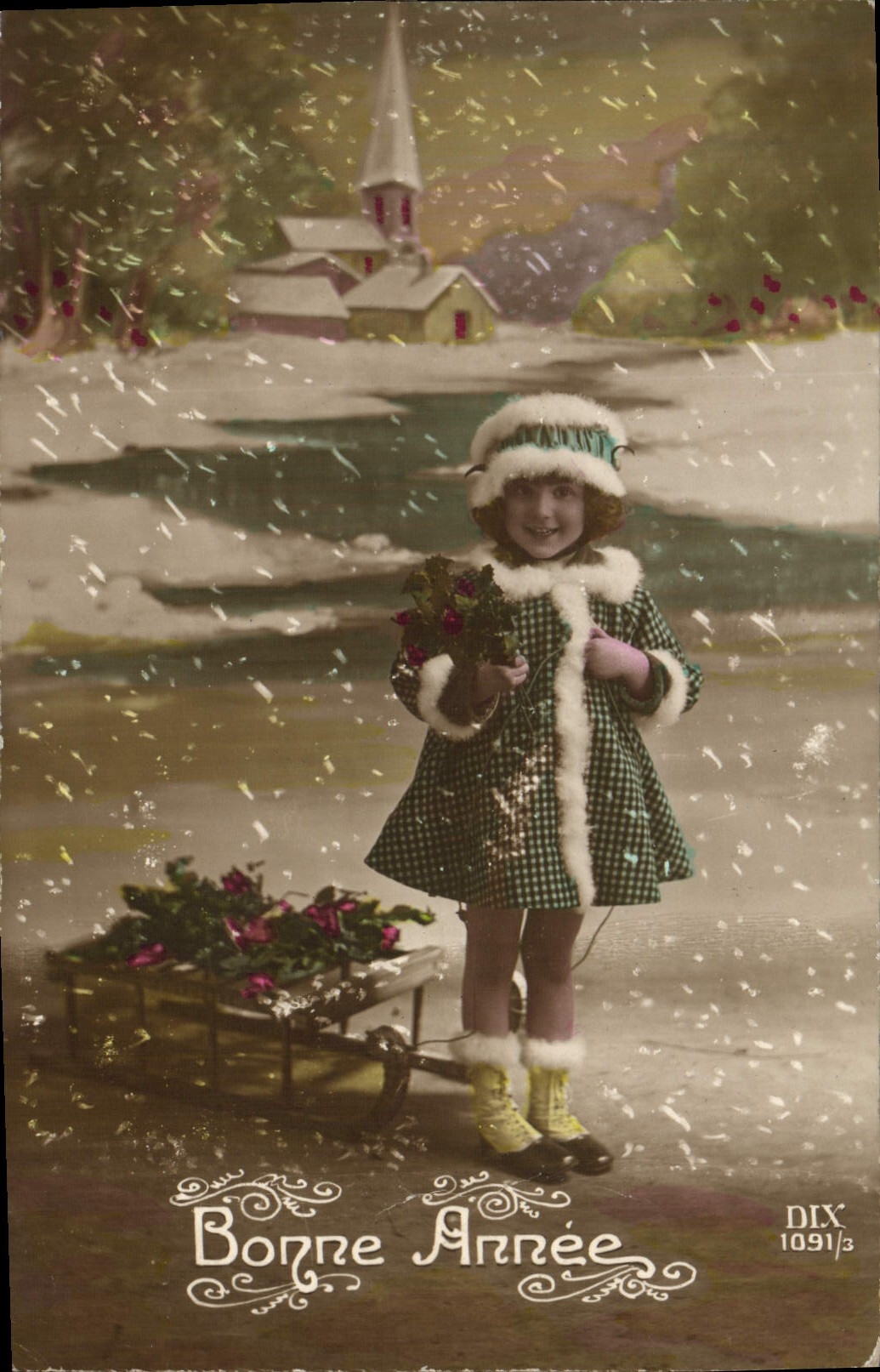 CPA Fantaisie Enfant Luge