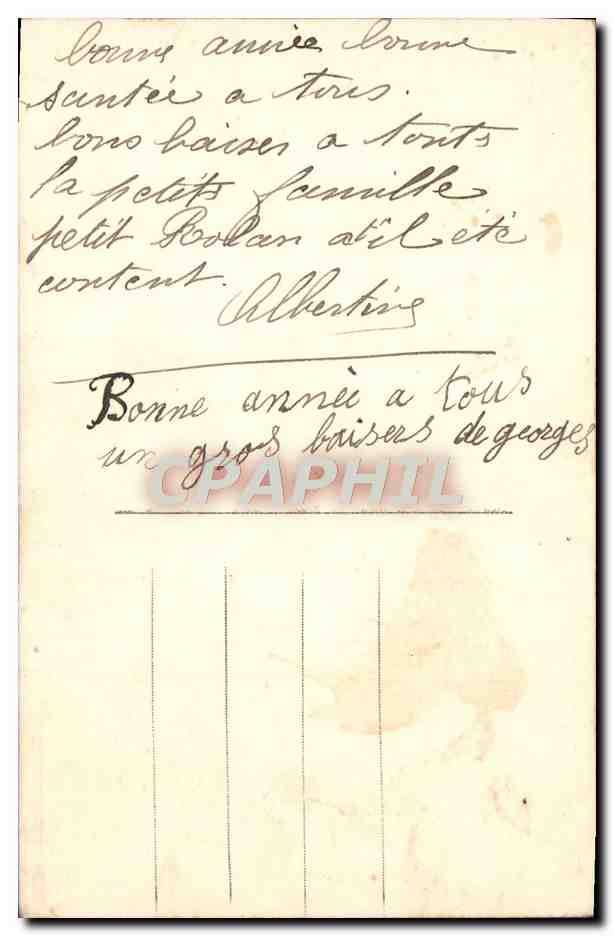 CPA Fantaisie Enfant Luge — Verso