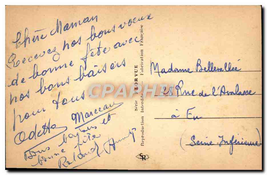 CPA Fantaisie Fleurs — Verso