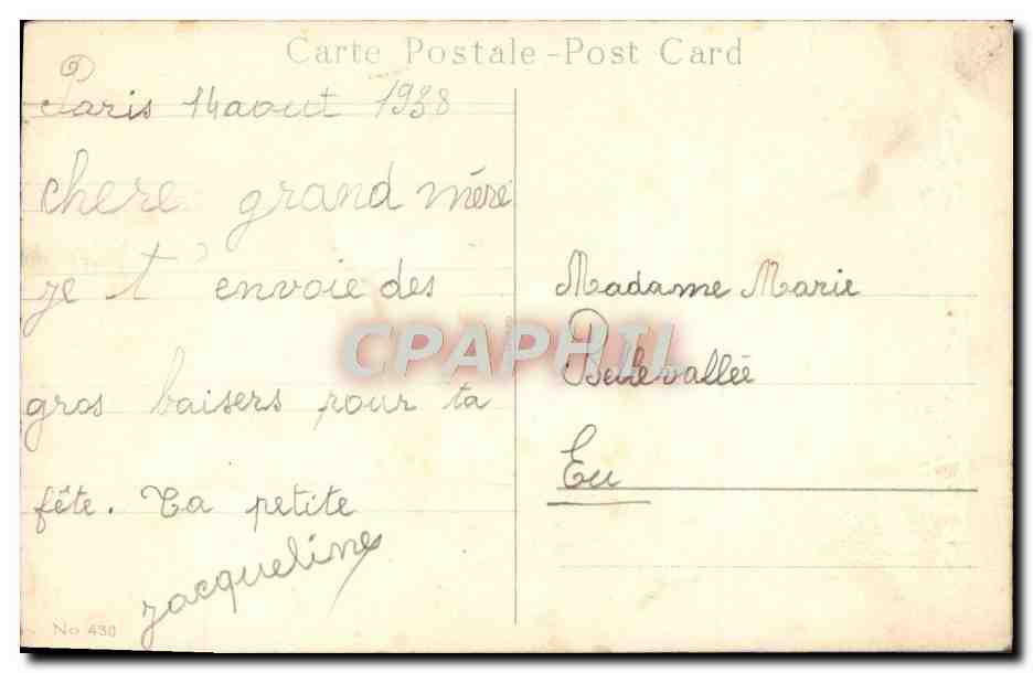 CPA Fantaisie Enfant — Rückseite
