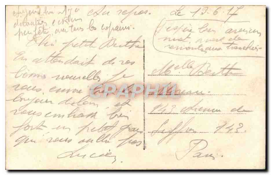 CPA Fantaisie Femme Soldat Militaria — Verso