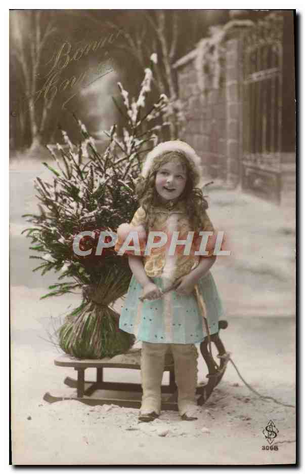 CPA Fantaisie Enfant Luge