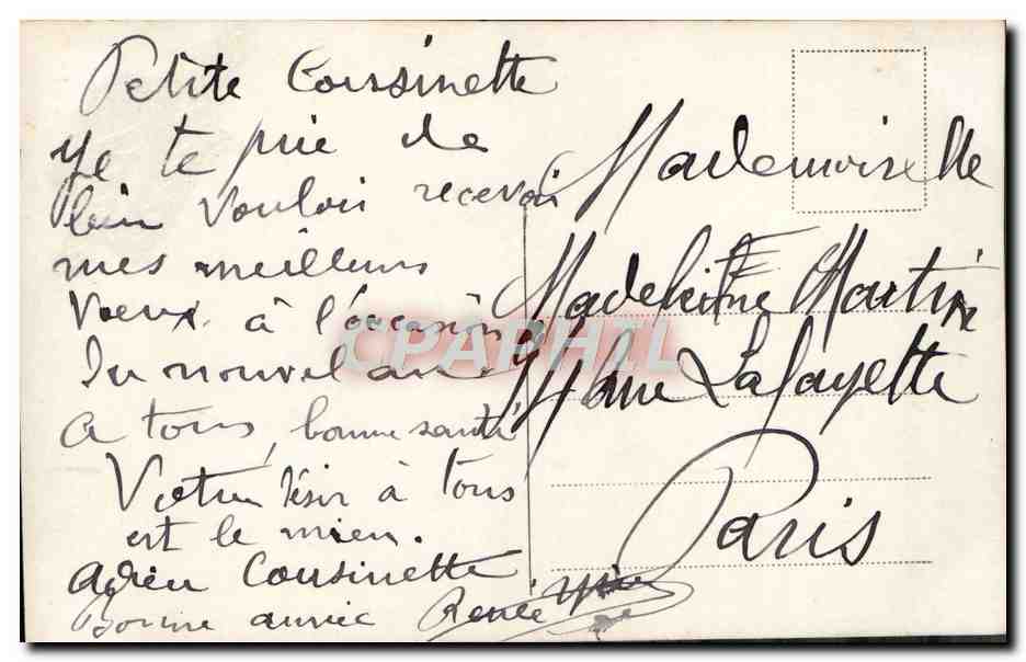 CPA Fantaisie Enfant Luge — Verso