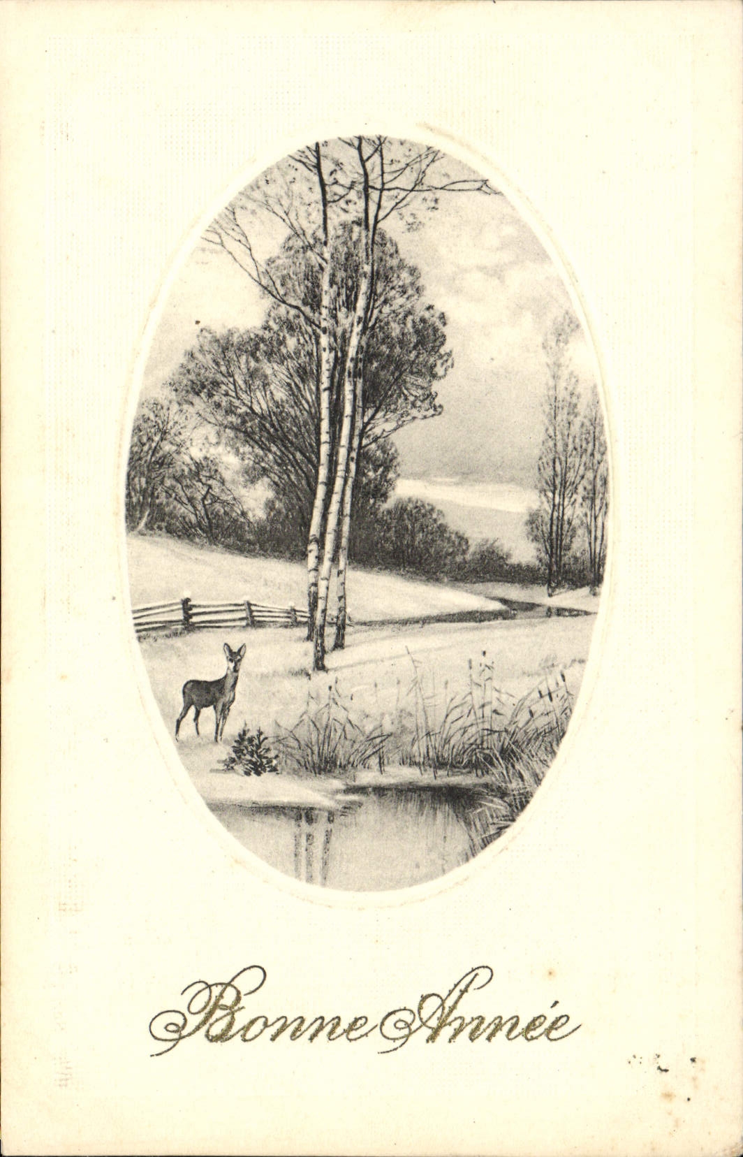 CPA Fantaisie Bonne annee Biche 