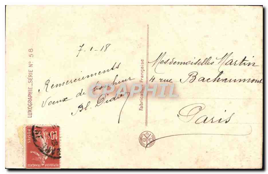 CPA Fantaisie Bonne annee — Rückseite