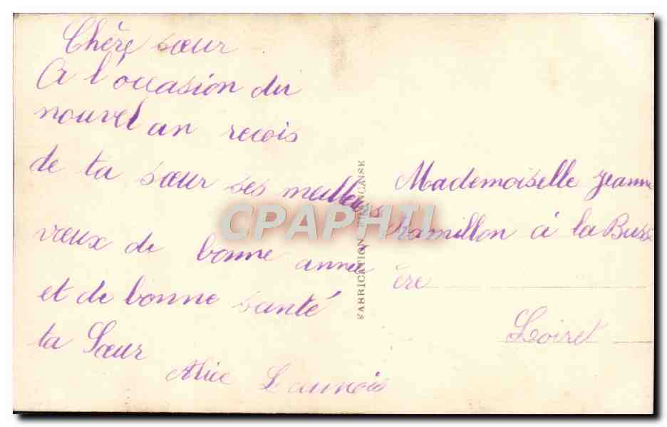 CPA Fantaisie Homme — Rückseite