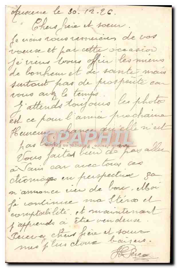 CPA Fantaisie Bonne annee — Verso