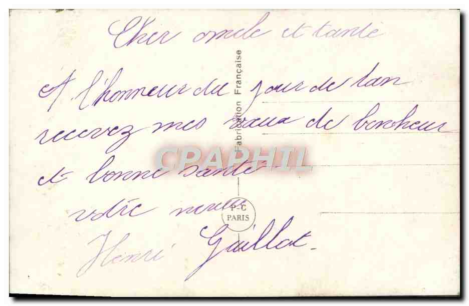 Couple en tenue d'hiver — Bonne Année — P-C Paris n°1325 — Verso
