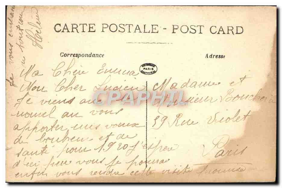CPA Fantaisie Femme Enfant — Verso