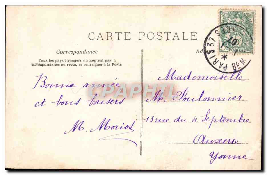 CPA Fantaisie Enfant Facteur — Rückseite