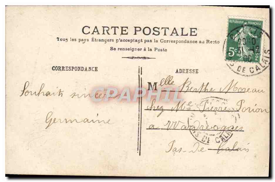 CPA Fantaisie Femme Couple — Verso
