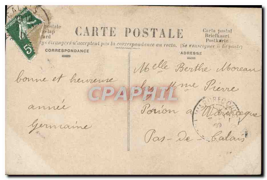 CPA Fantaisie Femme Couple — Verso