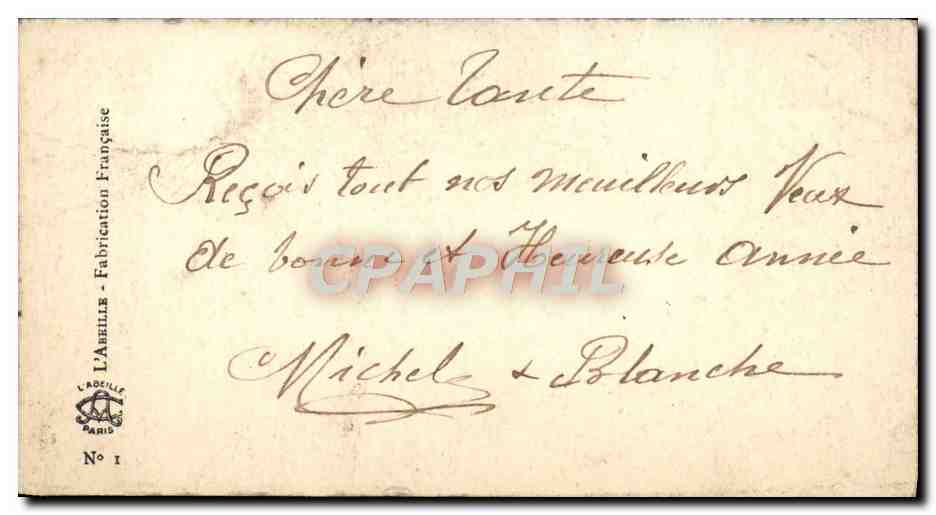 CPA Fantaisie Bonne annee — Rückseite