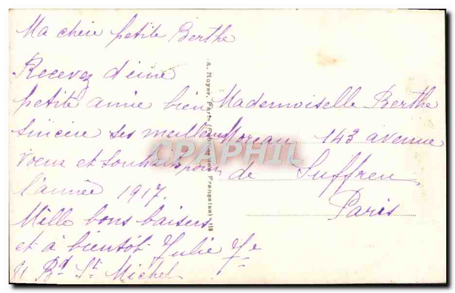 Femme en fourrure tenant un buisson de gui — Bonne Année — A. Noyer, n°2212 — Reverso