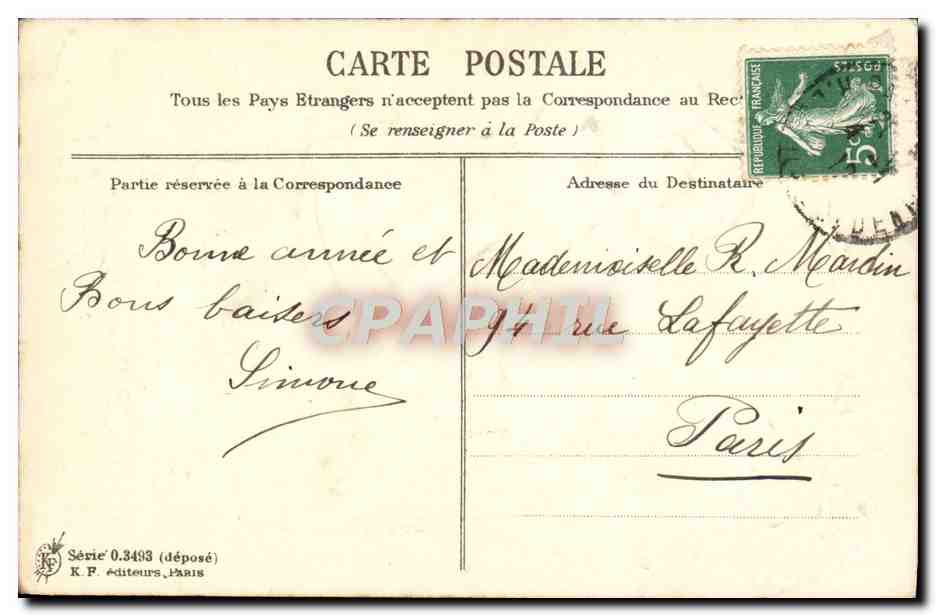 CPA Fantaisie Enfant — Verso