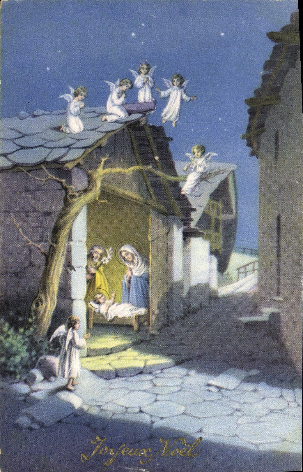 CPA Fantaisie Noel Anges