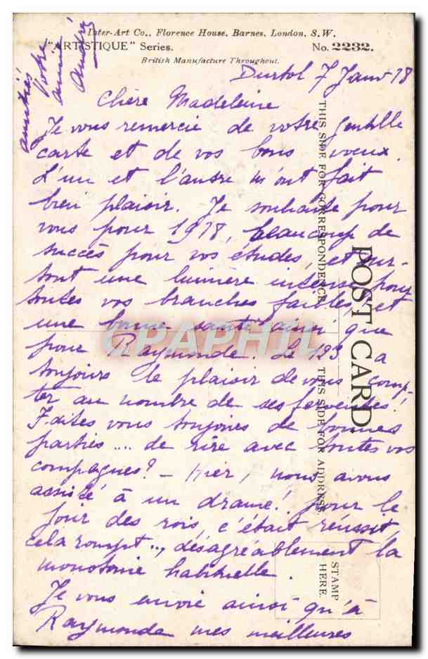 CPA Fantaisie Bonen annee Moulin a vent — Back