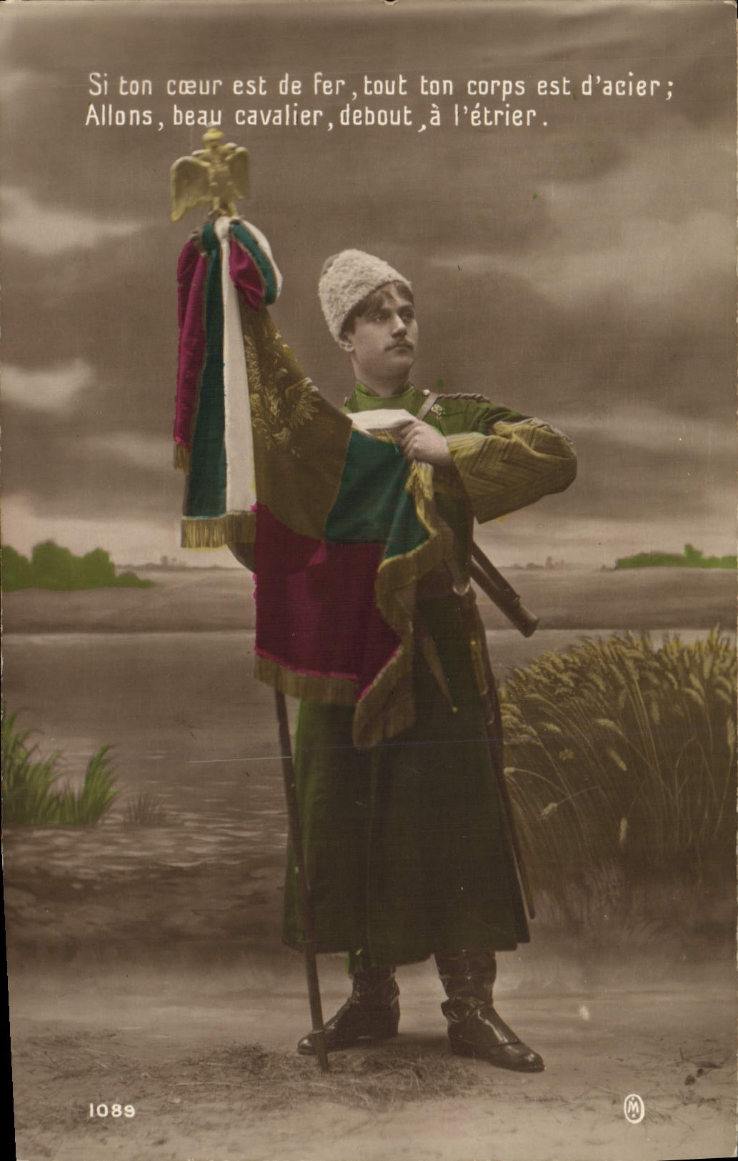 Cavalier en tenue militaire — vers 1910 — éditeur M, n° 1089