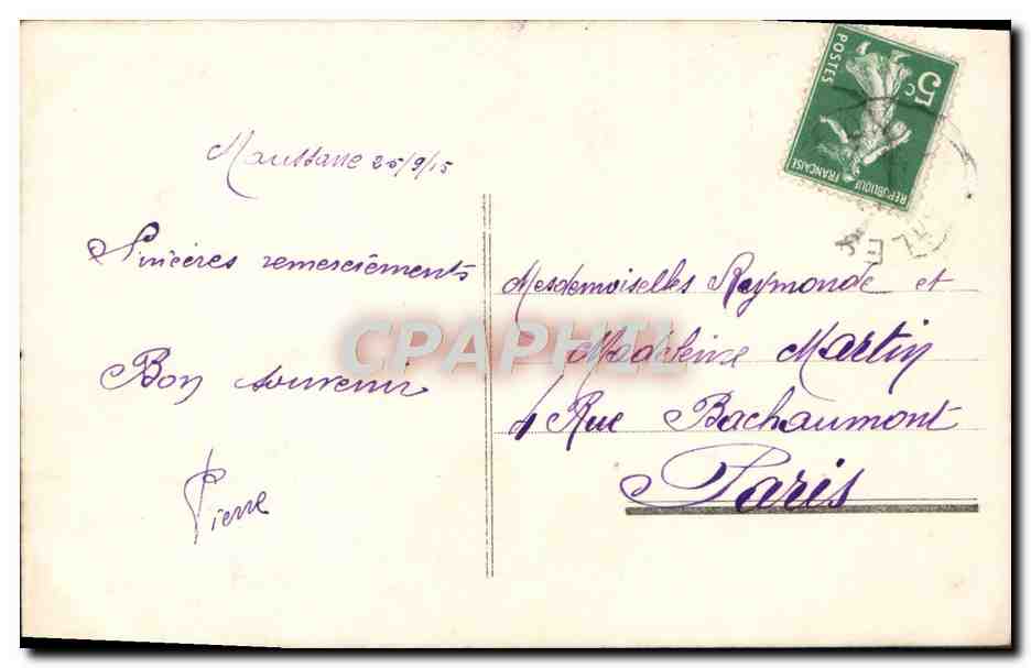 Cavalier en tenue militaire — vers 1910 — éditeur M, n° 1089 — Verso