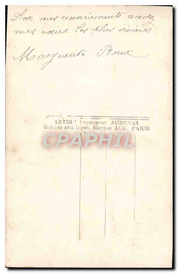 Soldat en uniforme — scène de campagne — édition Artig, n° 2061 — Verso