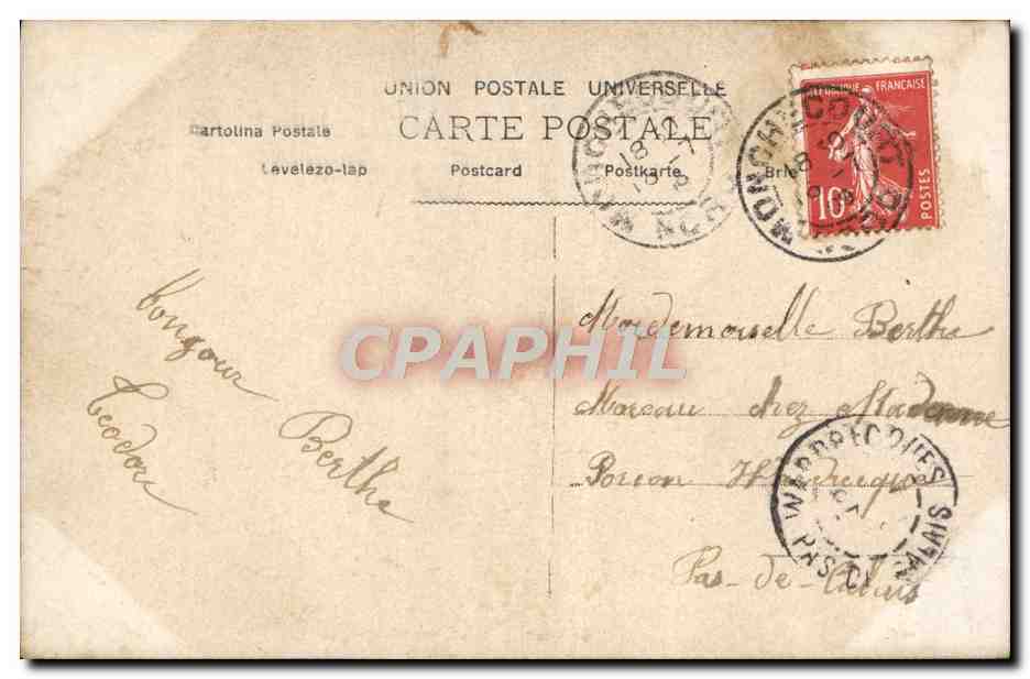 Femme avec bouquet de fleurs — carte postale colorisée — R.L. n°6007 — Reverso