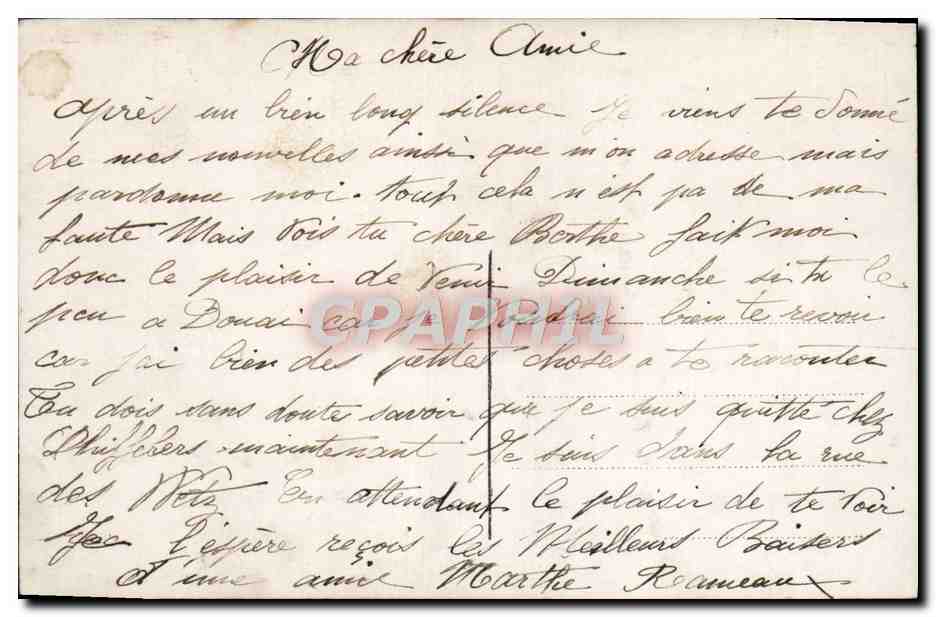 CPA Fantaisie Femme Langage des timbres Semeuse  — Rückseite