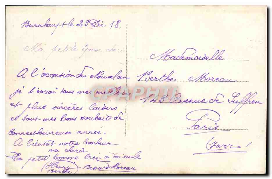 CPA Fantaisie Bonne annee — Verso