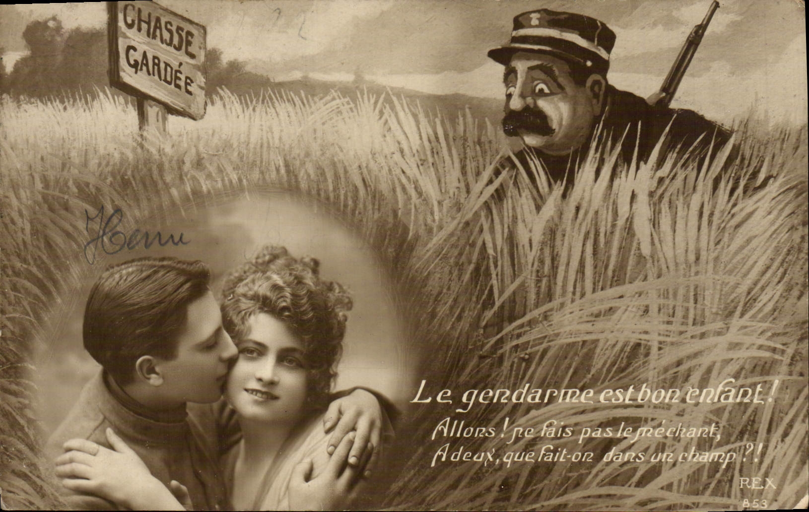 CPA Fantaisie Femme Garde chasse 