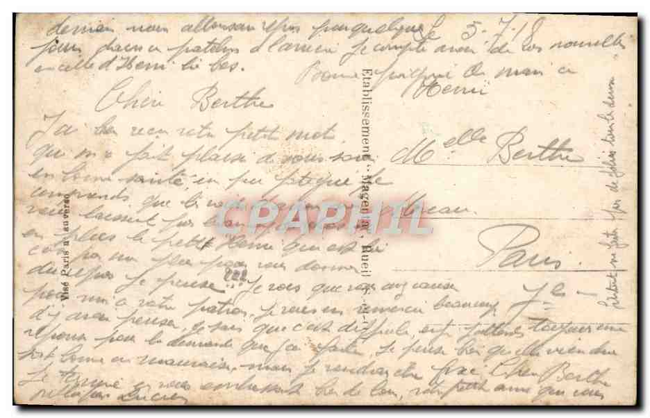 CPA Fantaisie Femme Garde chasse  — Verso