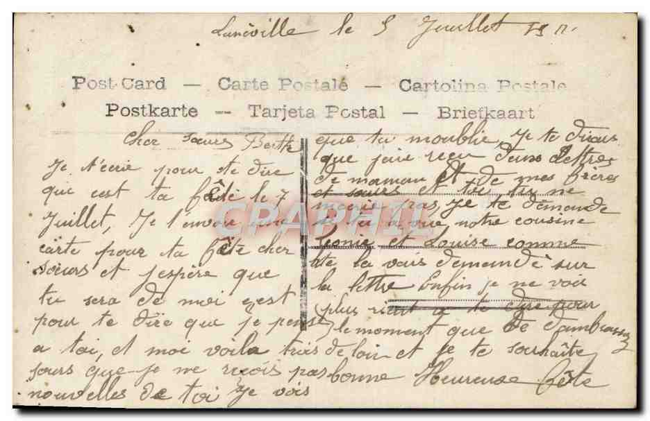 CPA Fantaisie Homme — Verso